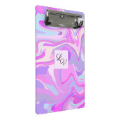 マーブルピンクパープルターコイズ ミニクリップボード (アングル)