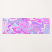 マーブルピンクパープルターコイズ ヨガマット (正面(横))