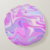 マーブルピンクパープルターコイズ ラウンドクッション (裏面)