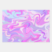 マーブルピンクパープルターコイズ ラッピングペーパーシート (正面)