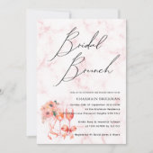 マーブルピンクブライダルブランチシャンパン 招待状 (正面)