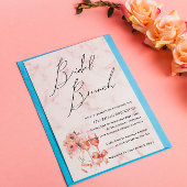 マーブルピンクブライダルブランチシャンパン 招待状