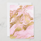 マーブルピンク金ゴールドブライダルシャワー招待 招待状 (裏面)