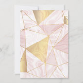 マーブルピンク金ゴールドホワイトガールベビーシャワー招待状 招待状 (裏面)