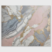 マーブルピンク/金ゴールド ラッピングペーパー (フラット)