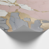 マーブルピンク/金ゴールド ラッピングペーパー (角)