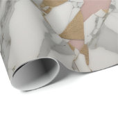 マーブルピンク/金ゴールド ラッピングペーパー (ロールコーナー)