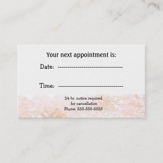 マーブルピーチスペシャリストアポイントメント 予約カード (正面)