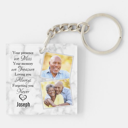 マーブルファミリーフォト悔やみや弔慰記念碑 キーホルダー (裏面)