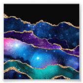 マーブルフェイクアゲートストーン銀河系スパークリー輝く フォトプリント            (正面)