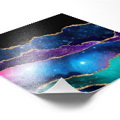 マーブルフェイクアゲートストーン銀河系スパークリー輝く フォトプリント            (角)