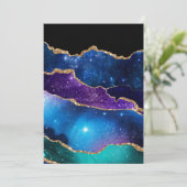 マーブルフェイクアゲートストーン銀河系スパークリー輝く 招待状 (スタンド正面)