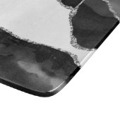 マーブルフェイクアゲート白黒トレンディーモダンストーン カッティングボード (角)