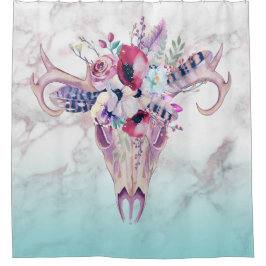 マーブルフェイクグラデーション&ボカラフルホスカル シャワーカーテン