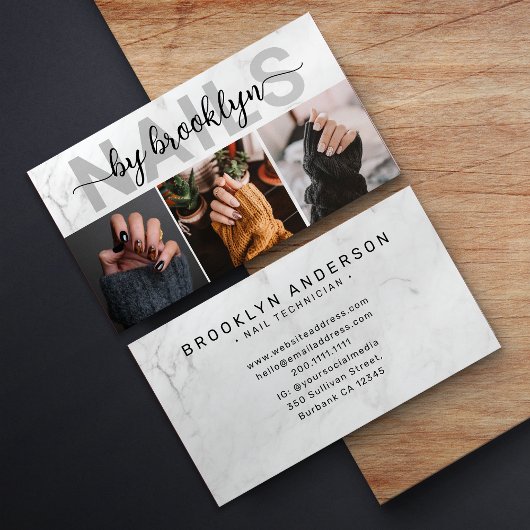 マーブルフォトタイポグラフィネイルアーティスト 名刺