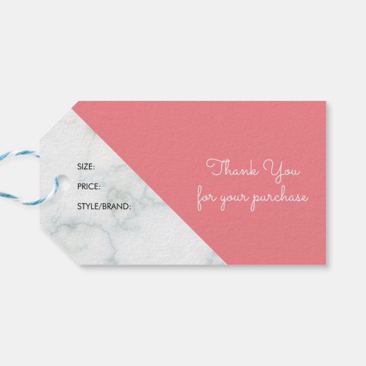 マーブルブティックアパレル価格サイズつるラベル ギフトタグ (裏面横)