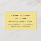 マーブルブラックと金ゴールドラッシュブローサロンロイヤリティカード 名刺 (裏面)