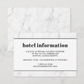 マーブルブラック&ホワイト結婚ズホテルトラベルカード エンクロージャーカード (正面/裏面)