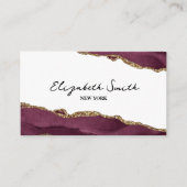 マーブルブルゴーニュ&金ゴールド 名刺 (正面)