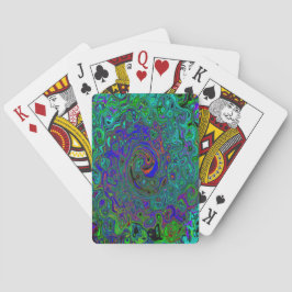 マーブルブルーとアクアマリン抽象芸術レトロスワール トランプ