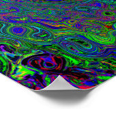 マーブルブルーとアクアマリン抽象芸術レトロスワール ポスター (角)