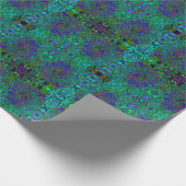 マーブルブルーとアクアマリン抽象芸術レトロスワール ラッピングペーパー (角)