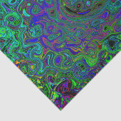 マーブルブルーとアクアマリン抽象芸術レトロスワール 薄葉紙 (詳細)