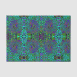 マーブルブルーとアクアマリン抽象芸術レトロスワール 薄葉紙