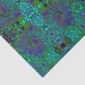 マーブルブルーとアクアマリン抽象芸術レトロスワール 薄葉紙 (詳細)