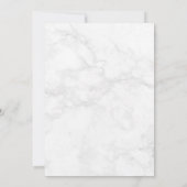 マーブルブルーアゲートバラ金ゴールドグリッターブライダルシャワー 招待状 (裏面)