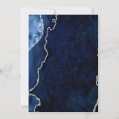 マーブルブルーエレガントアゲート結婚式招待状 招待状 (裏面)