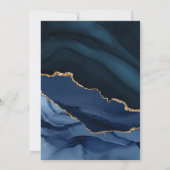 マーブルブルーエレガントアゲート結婚式招待状 招待状 (裏面)