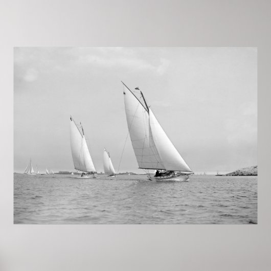 マーブルヘッド付近でのセーリング， 1901 ポスター (正面)