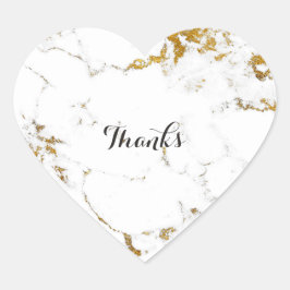 マーブルホワイトカララストーン金ゴールドシンプルハート ハートシール