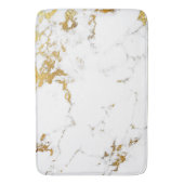 マーブルホワイト金ゴールドグレーカララ抽象芸術アーバンルクス バスマット (正面縦)