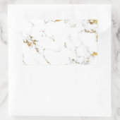 マーブルホワイト金ゴールド抽象芸術ストーン結婚式の引き出物 長方形シール (バッグ)