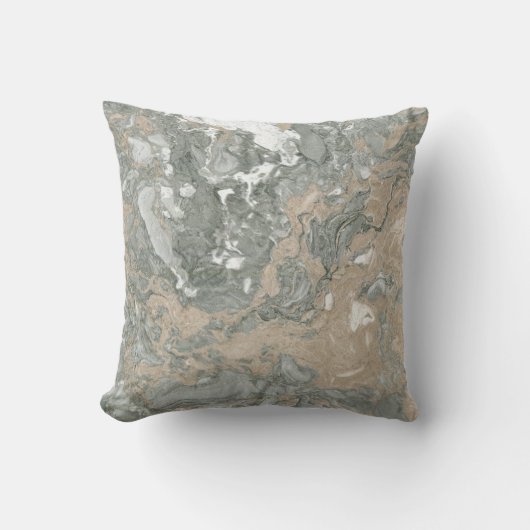 マーブルホームミニマルデコールアイボリークリーミーグレーカリ クッション (正面)