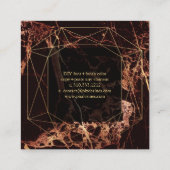 マーブルマサラレッド+金ゴールドジェムストーンフェイクファセット スクエア名刺 (裏面)