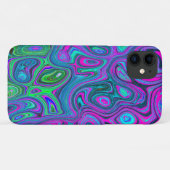マーブルマゼンタとライムグリーンGroovy抽象芸術アート Case-Mate iPhoneケース (裏面(横))