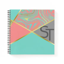 マーブルミントコモダンーラルパステル金ゴールドモノグラム