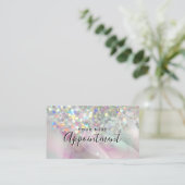 マーブルメイクアップアーティストホログラフィックグリッター 予約カード (スタンド正面)