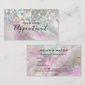 マーブルメイクアップアーティストホログラフィックグリッター 予約カード (正面/裏面)