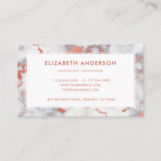 マーブルモダンエレガントプロフェッショナル 名刺 (裏面)