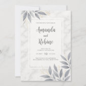 マーブルモダンエレガント結婚式招待状 招待状 (正面)