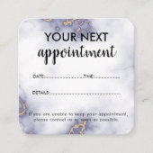 マーブルモダンエレガント美しいサロン 予約カード (正面)