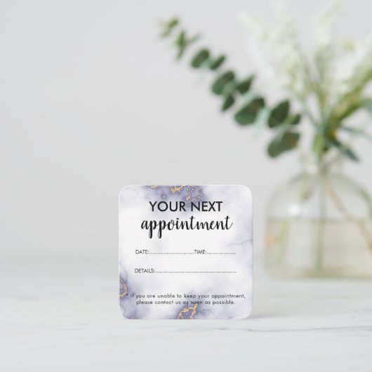 マーブルモダンエレガント美しいサロン 予約カード (スタンド正面)