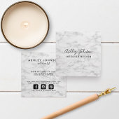 マーブルモダンタイポグラフィプロフェッショナル スクエア名刺