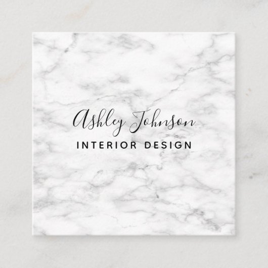 マーブルモダンタイポグラフィプロフェッショナル スクエア名刺 (正面)