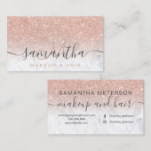 マーブルモダンバラ金ゴールドグラデーショングリッターヘア 名刺 (正面/裏面)