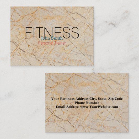 マーブルモダンパーソナルエレガントフィットネストレーナー 名刺 (正面/裏面)